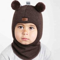 Beezy merino vilnos šalmukas rudos spalvos Meškiukas 1402/4